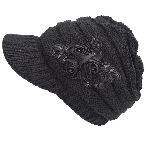 ladies hat winter beanie knit caps - Picture 1 of 6